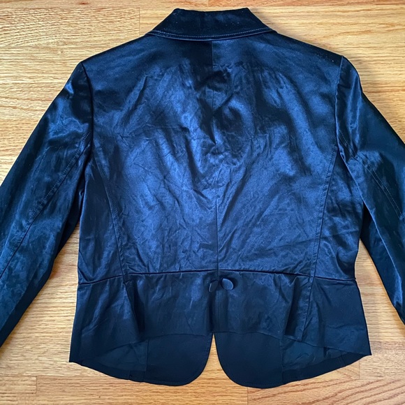 Classic Black Satin Blazer with Button Detail - Picture 12 of 12